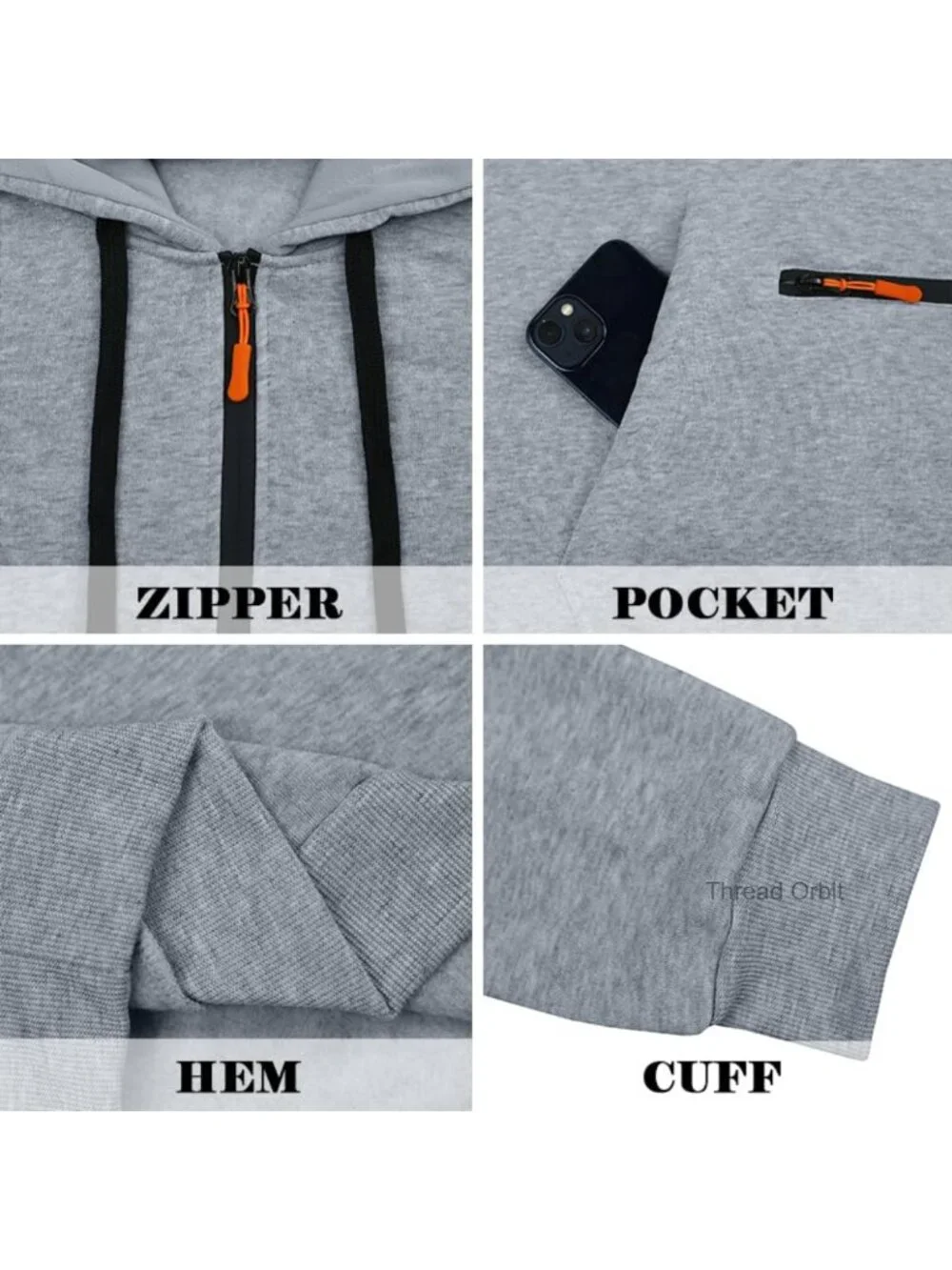 Men's Fleece Quarter Zip Pullover Hoodie Athletic Workout Sweatshirt with